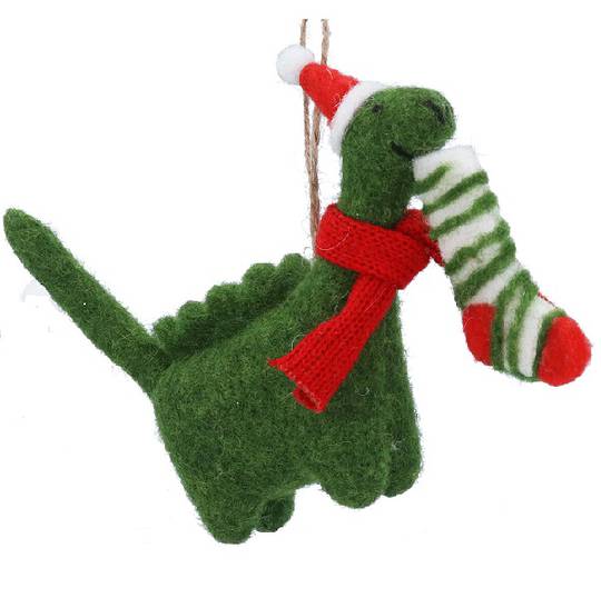 Wool Dinosaur, Hat & Stiped Sock 17cm *ETA Nov